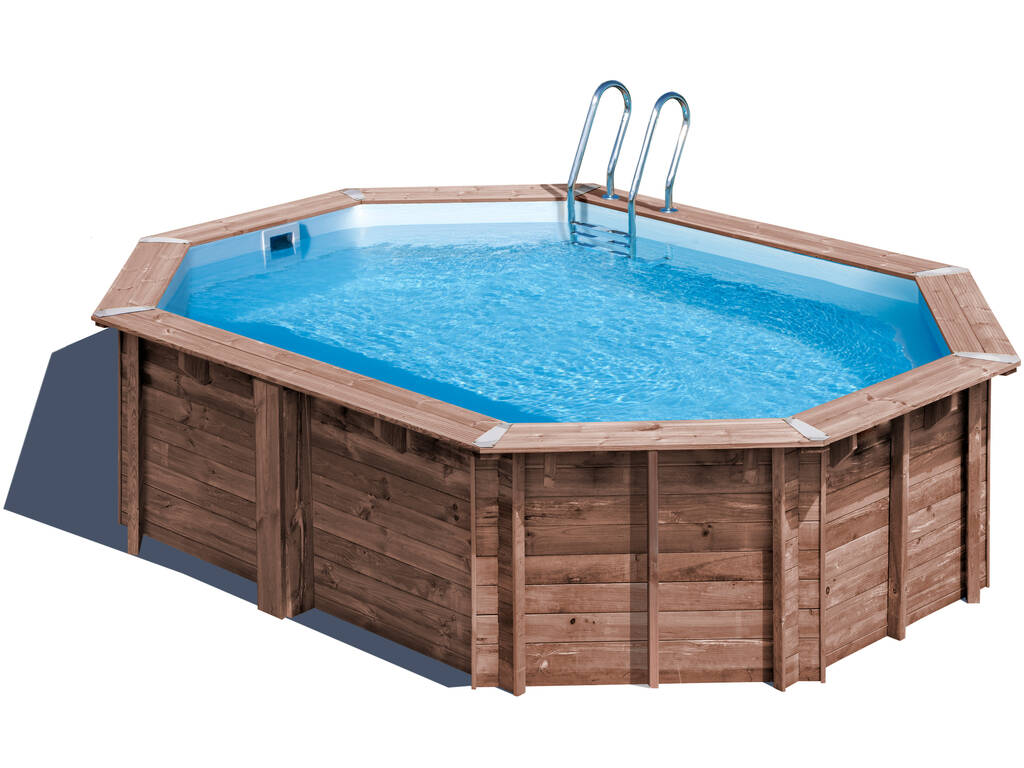 Piscine ovale en bois Bambu 2 de 535 x 335 x 136 cm Gre WPBAMB2