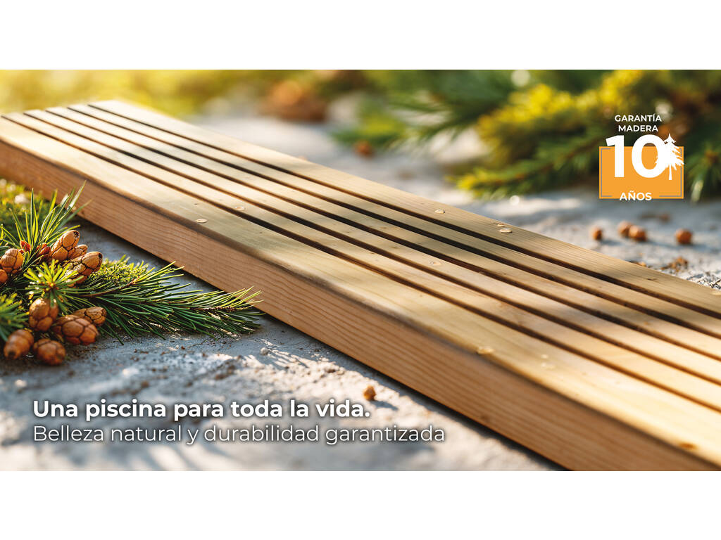 Piscine ovale en bois Bambu 2 de 535 x 335 x 136 cm Gre WPBAMB2