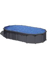 Piscine ovale aspect anthracite 730 x 375 x 132 cm Gre KITPROV7388GY