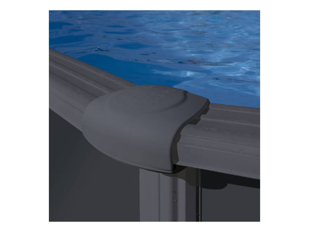 Piscine ronde aspect anthracite 350 x 132 cm Gre KITPR358GY