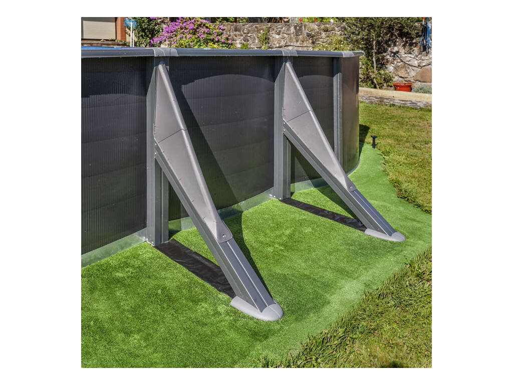 Piscine ovale aspect anthracite 730 x 375 x 120 cm Gre KIT730GY