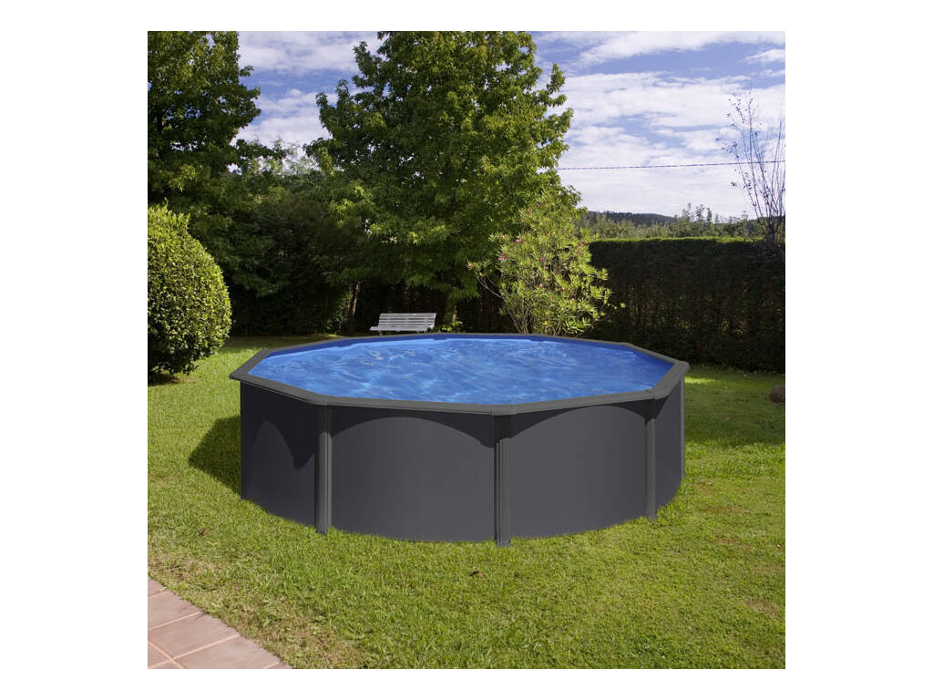 Piscina Redonda Aspeto Antracite 460 x 120 cm Gre KIT460GY