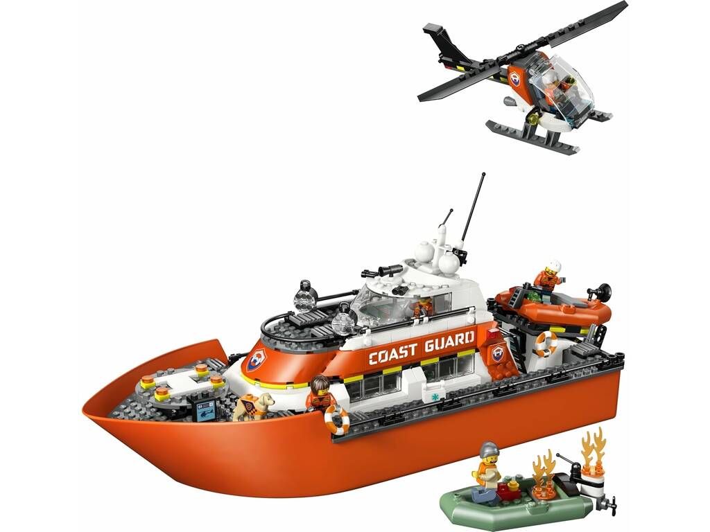 Lego City Barco y Helicóptero de Rescate de Guardacostas