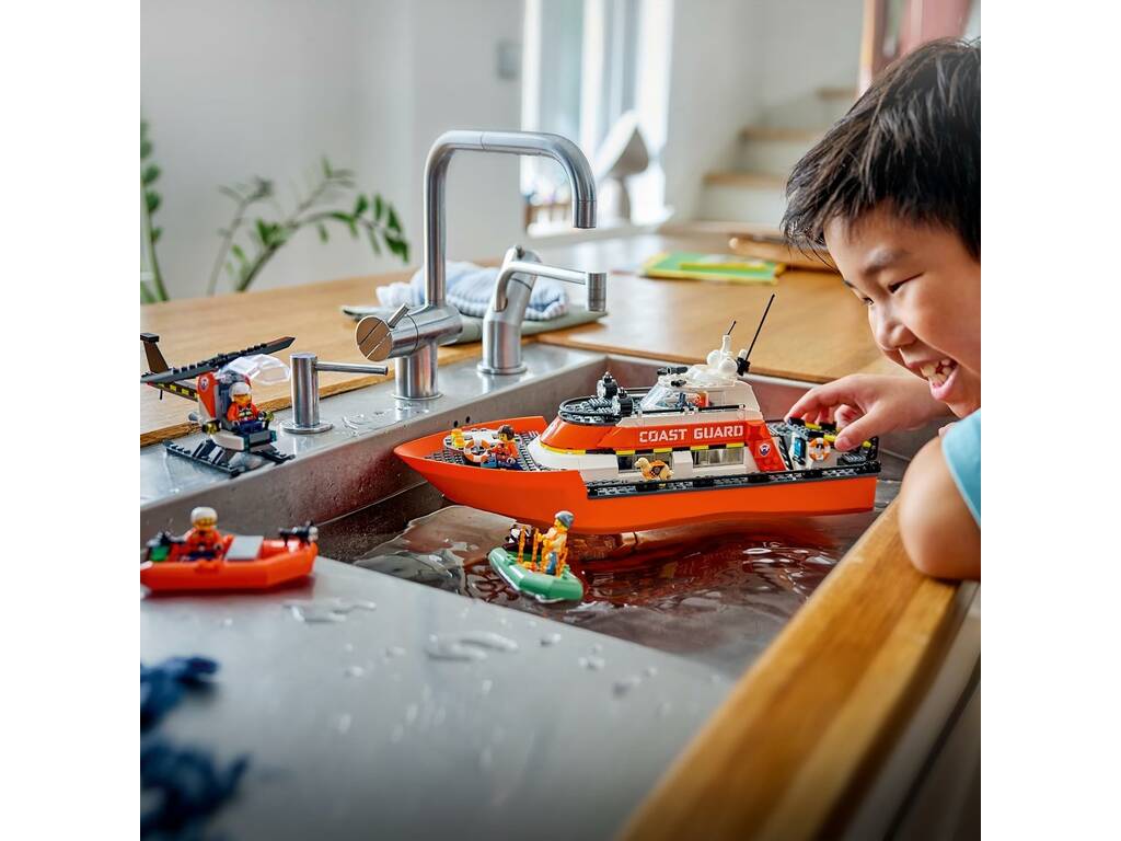Lego City Barco y Helicóptero de Rescate de Guardacostas