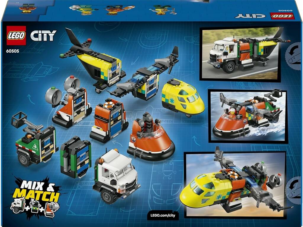 Lego City Remix: Avión, Camión Técnico y Aerodeslizador