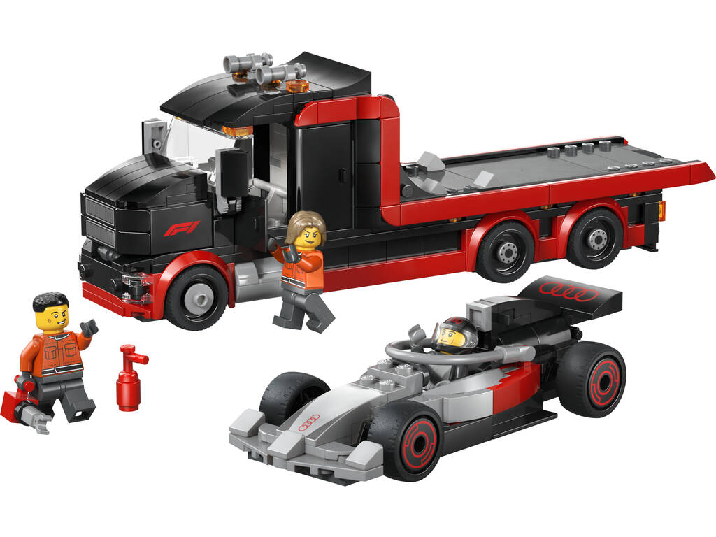 Lego City Formula 1 Camión de Exposición de F1 con Coche de Carreras Audi F1