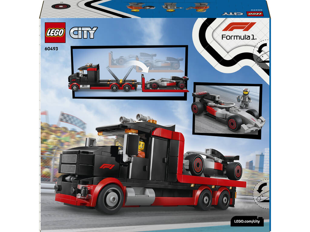 Lego City Formula 1 Camión de Exposición de F1 con Coche de Carreras Audi F1