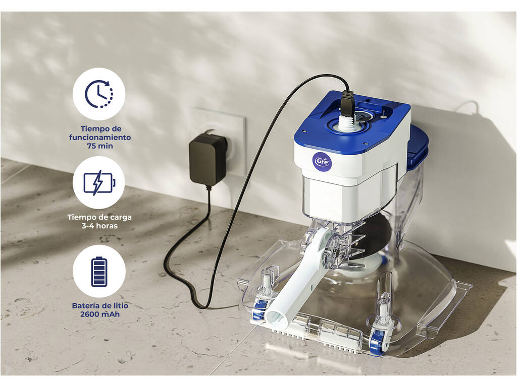 Pulitore elettrico a batteria Leaf Eater per piscine e spa Gre LE75