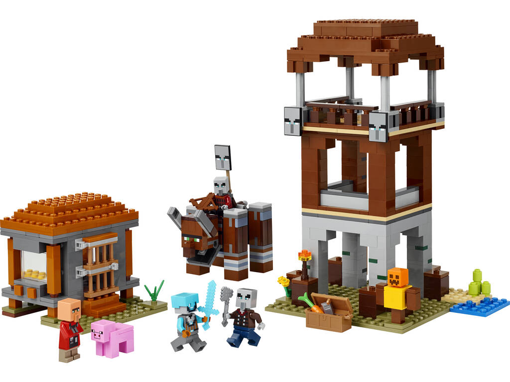 Lego Minecraft El Puesto de Avanzada de los Saqueadores y el Devastador