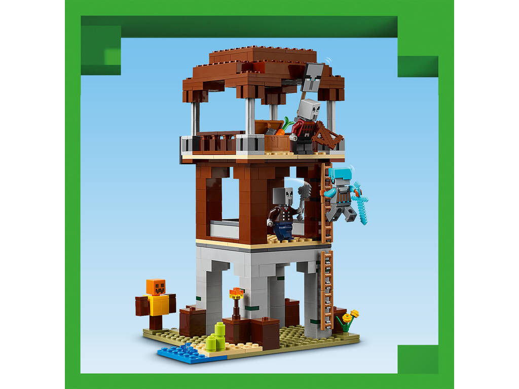 Lego Minecraft El Puesto de Avanzada de los Saqueadores y el Devastador