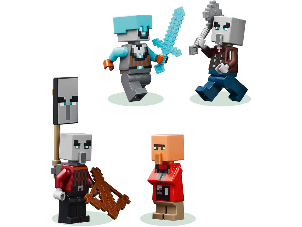 Lego Minecraft El Puesto de Avanzada de los Saqueadores y el Devastador