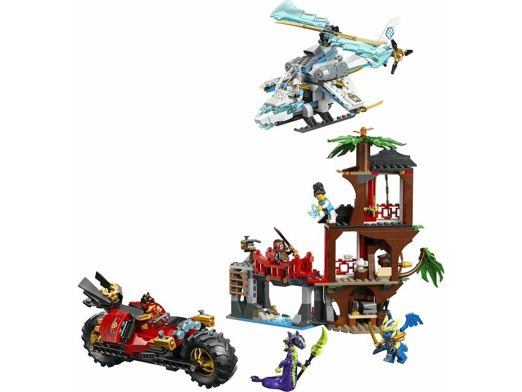 Lego Ninjago Batalla de Vehículos Ninja Junto a la Casa del Árbol
