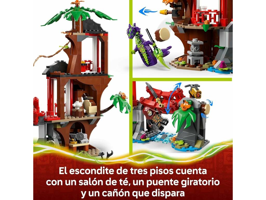 Lego Ninjago Batalla de Vehículos Ninja Junto a la Casa del Árbol