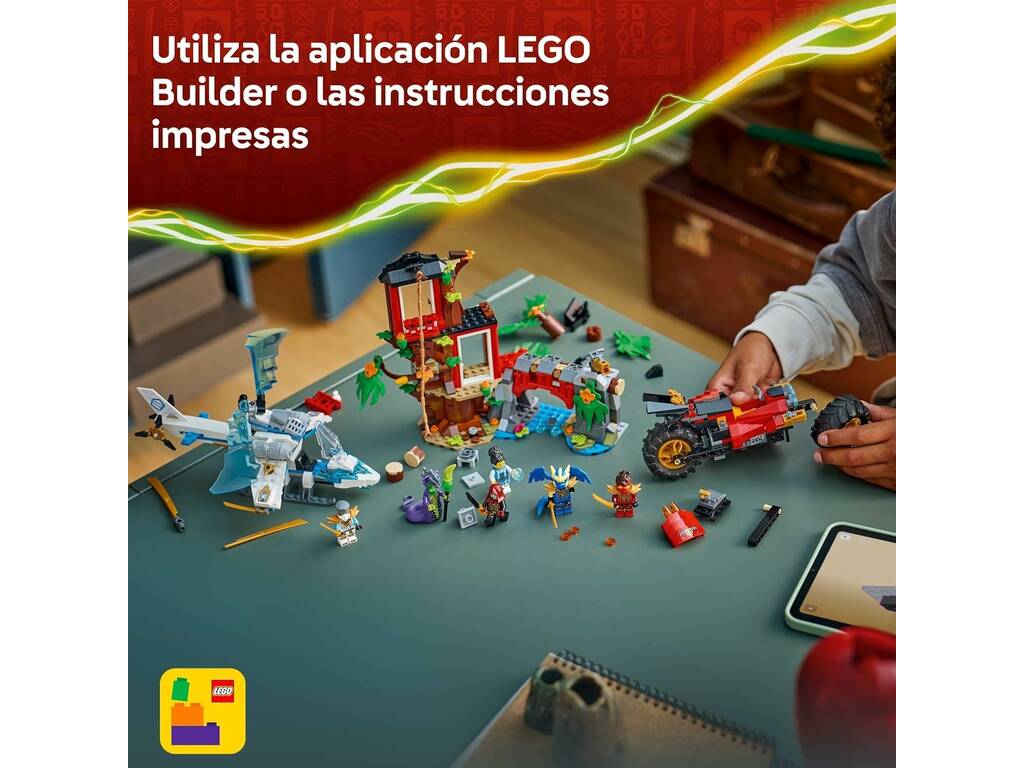 Lego Ninjago Batalla de Vehículos Ninja Junto a la Casa del Árbol