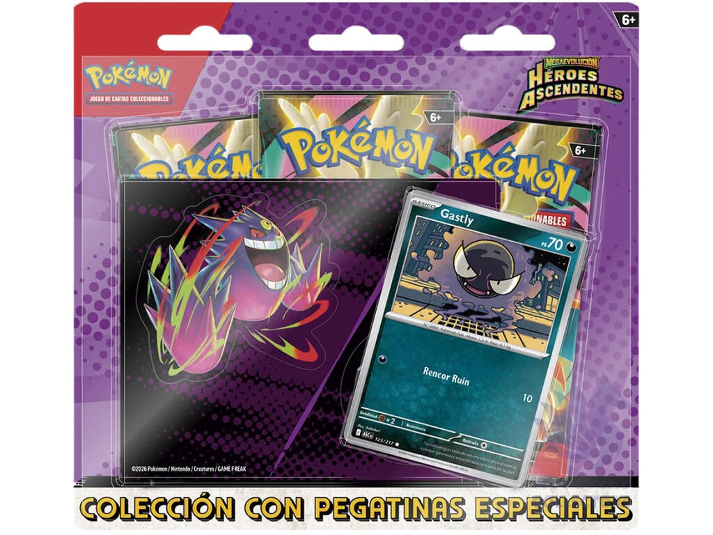 Pokémon TCG Megaevolución Héroes Ascendentes Blíster con Pegatinas