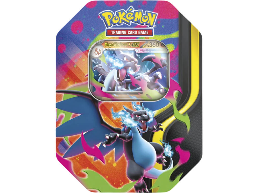 Pokémon TCG Lata Mega- Charizard con Carta Promo y 4 Sobres