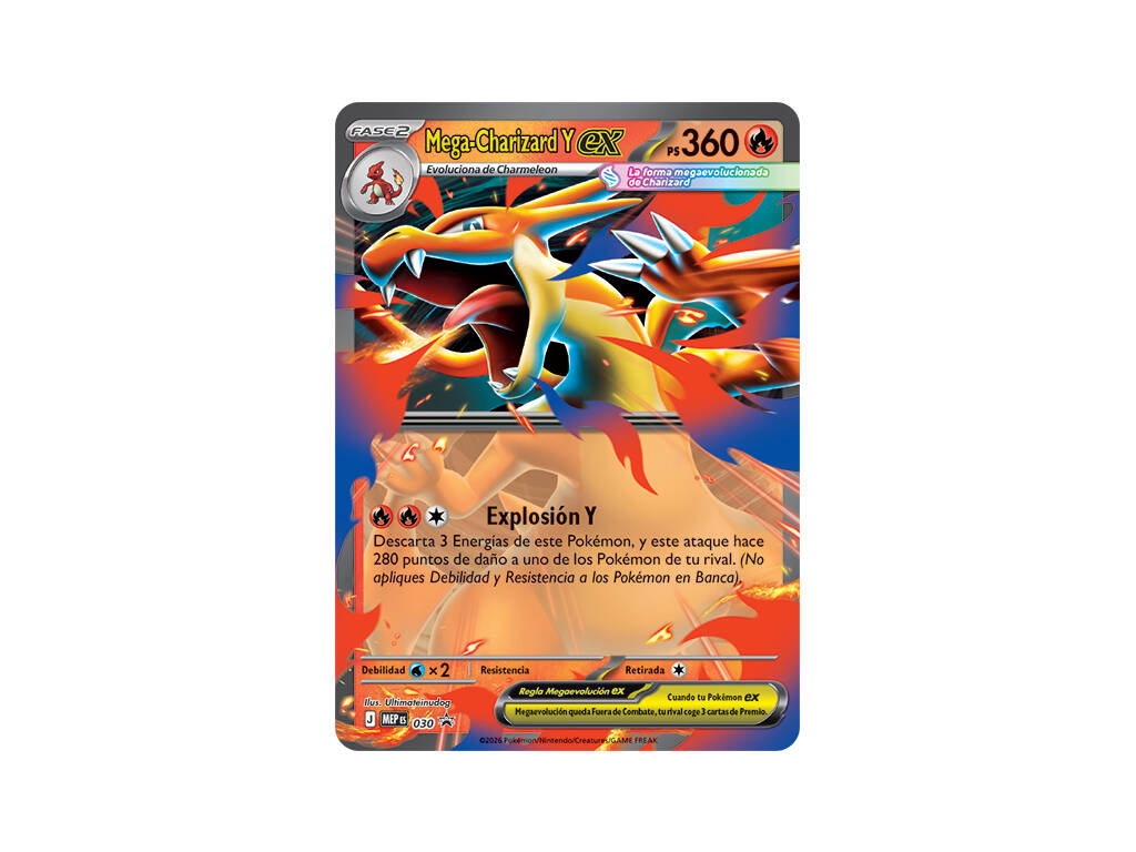 Pokémon TCG Lata Mega- Charizard con Carta Promo y 4 Sobres