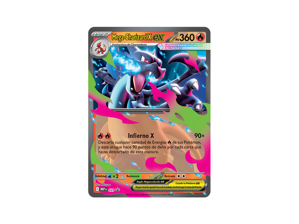 Pokémon TCG Lata Mega- Charizard con Carta Promo y 4 Sobres