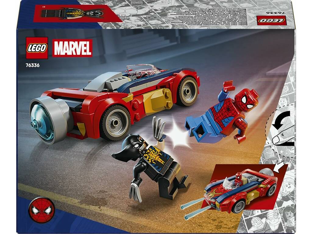 Lego Marvel Coche de Spiderman vs Lobezno Venomizado