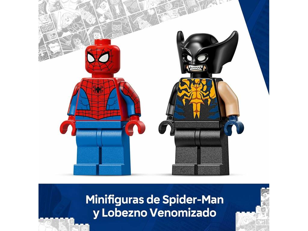 Lego Marvel Coche de Spiderman vs Lobezno Venomizado