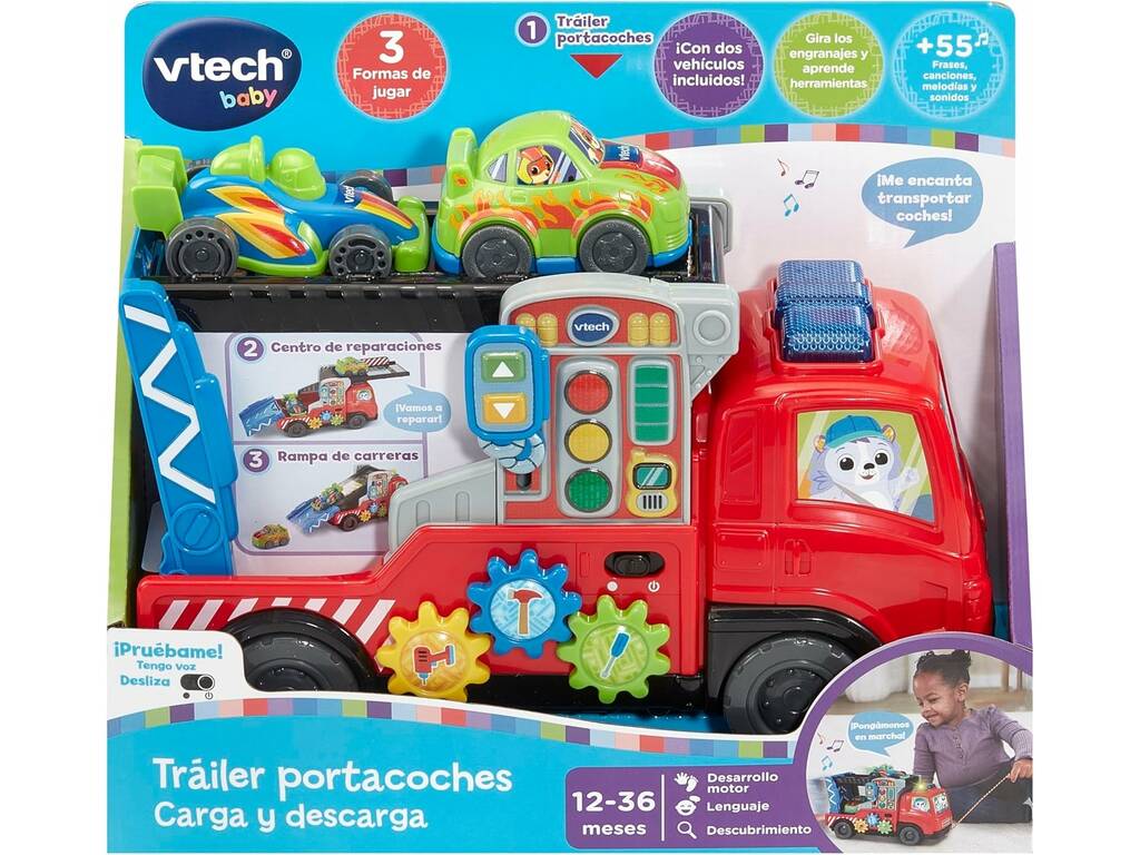 Tráiler Portacoches Carga y Descarga con Luces y Sonidos