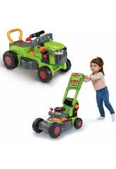 Grüner Traktor und Rasenmäher 3-in-1 verwandelbar mit Licht und Geräuschen