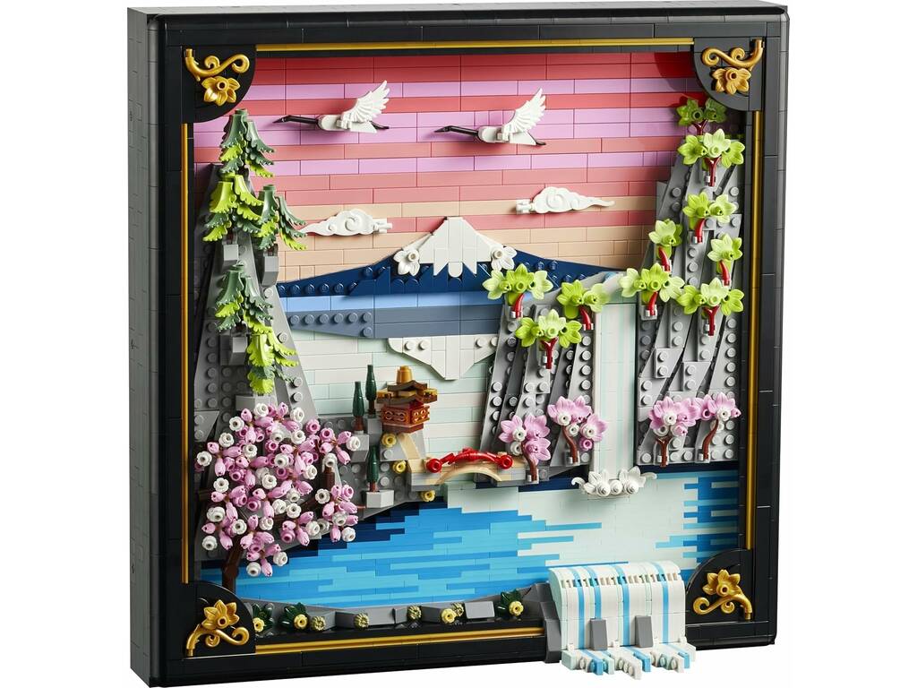 Lego Art Paisaje Japonés con Cerezos en Flor