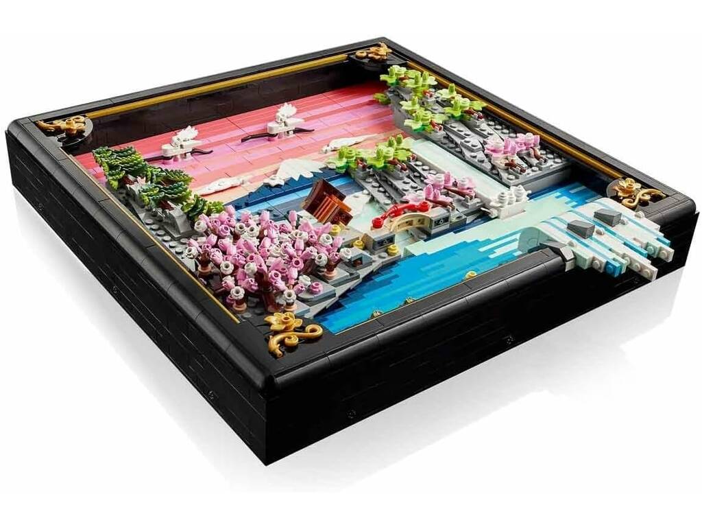 Lego Art Paisaje Japonés con Cerezos en Flor
