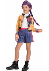 D�guisement Music Hunter Fille avec perruque violette Taille XL
