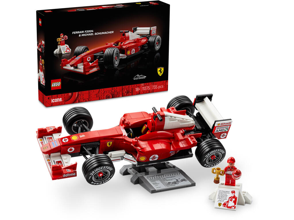 Lego Icons Ferrari F2004 y Michael Schumacher