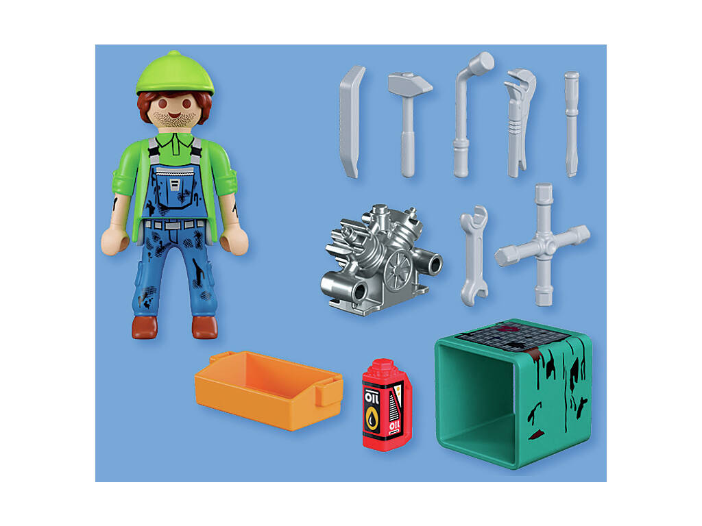 Playmobil Special Plus Figura Mecánico de Coches con Accesorios