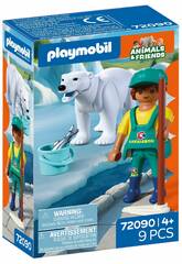Playmobil Animals & Friends Zoo : Ours polaire et gardien