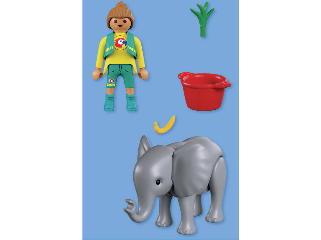 Playmobil Animals & Friends Zoo: Elefante Bebé y Cuidador