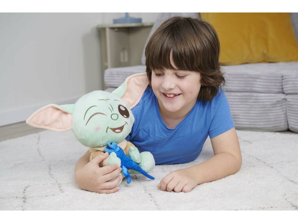 Star Wars The Mandalorian Peluche Grogu de 25 cm avec Lézard