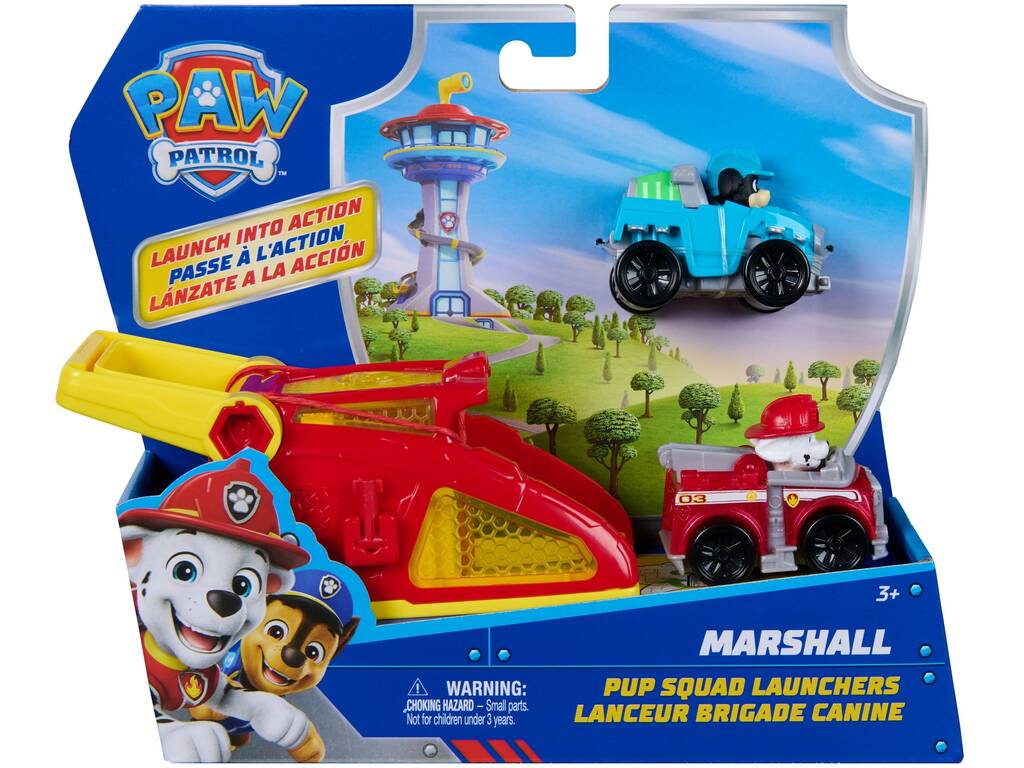 Patrulla Canina Lanzador con Vehículo Marshall y Rex