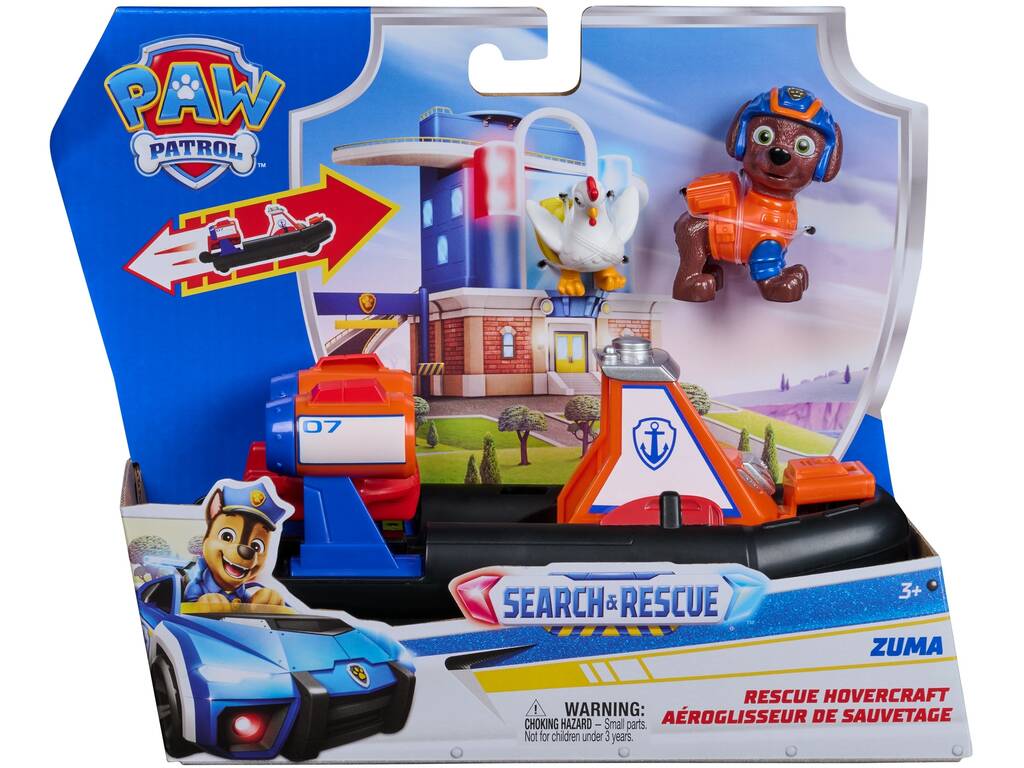 Patrulla Canina Search & Rescue Vehículo de Acción con Figura Zuma y Gallina