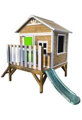 Maisonnette en bois Flam surélevée sur une plateforme de 60 cm, 225,5 x 209,5 x 200 cm Masgames MA806585X