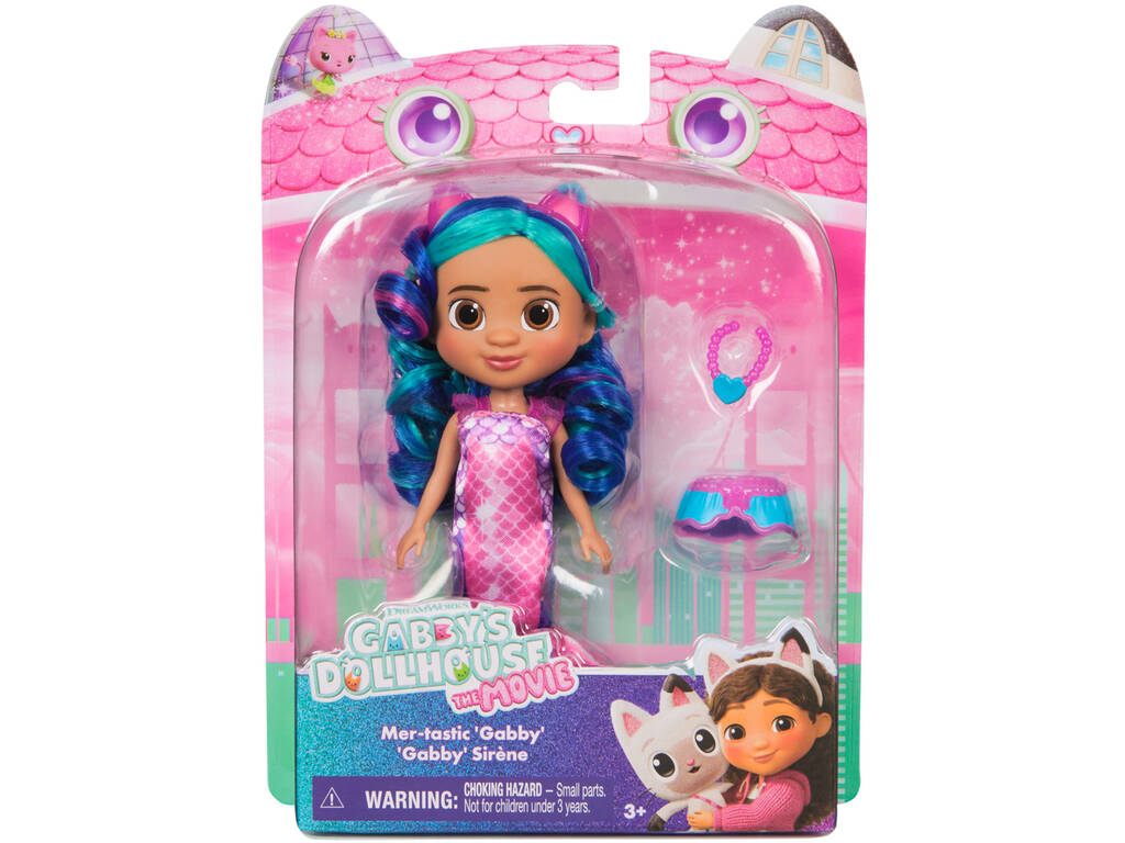 La Casa de Muñecas de Gabby The Movie Muñeca Sirena de 15 cm con Accesorios