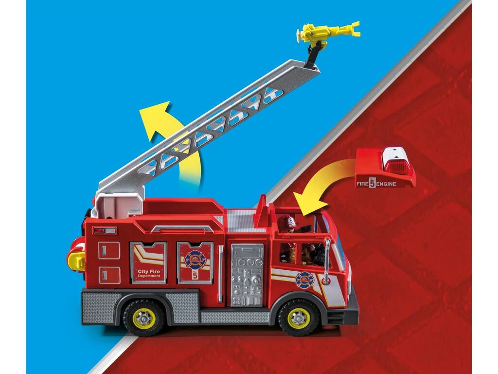 Playmobil City Action Camión de Bomberos con Luz y Sonido