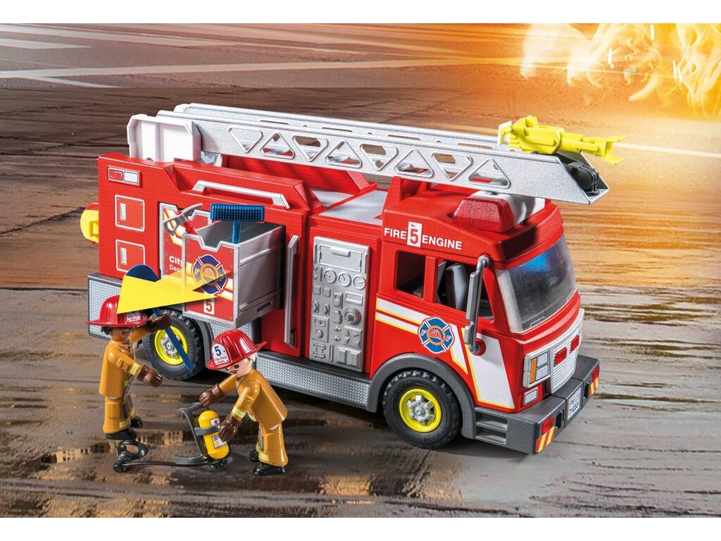 Playmobil City Action Camión de Bomberos con Luz y Sonido