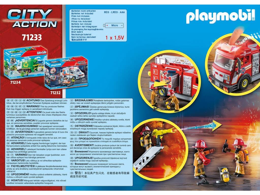 Playmobil City Action Camión de Bomberos con Luz y Sonido