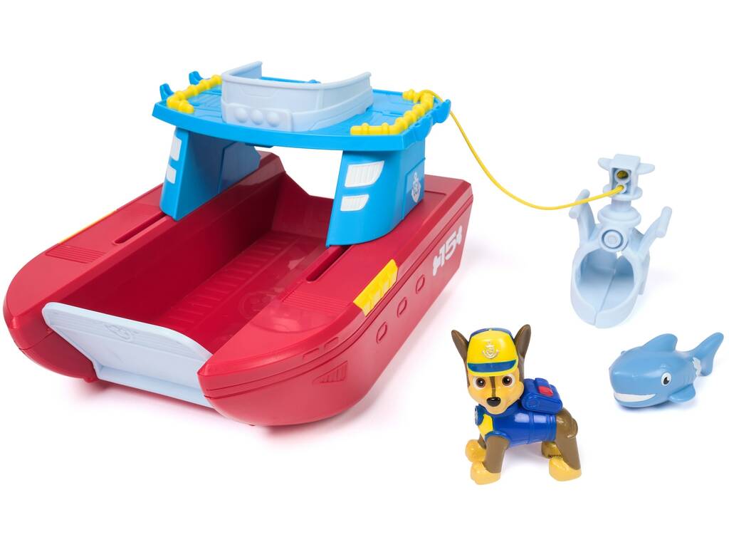 Patrulla Canina Vehículo Sea Patroller con Figura Chase y Tiburón