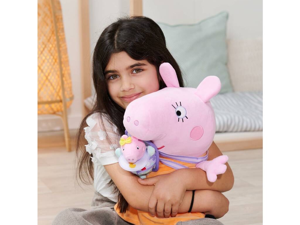 Peppa Pig Peluche Maman Pig 33 cm avec Evie 12 cm