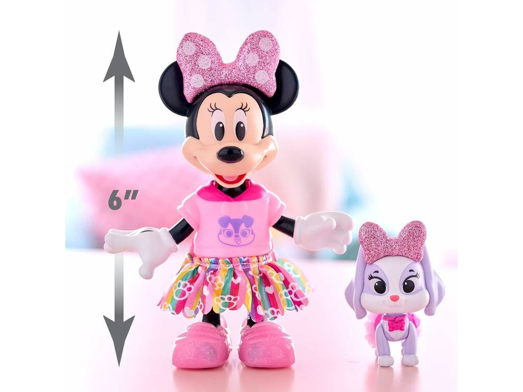 Ensemble de mode Disney Junior Minnie Glitter & Glam pour animaux de compagnie (15 cm) et accessoires