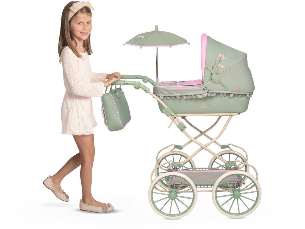 Carro de Muñecas Plegable Botanic con Bolso y Sombrilla