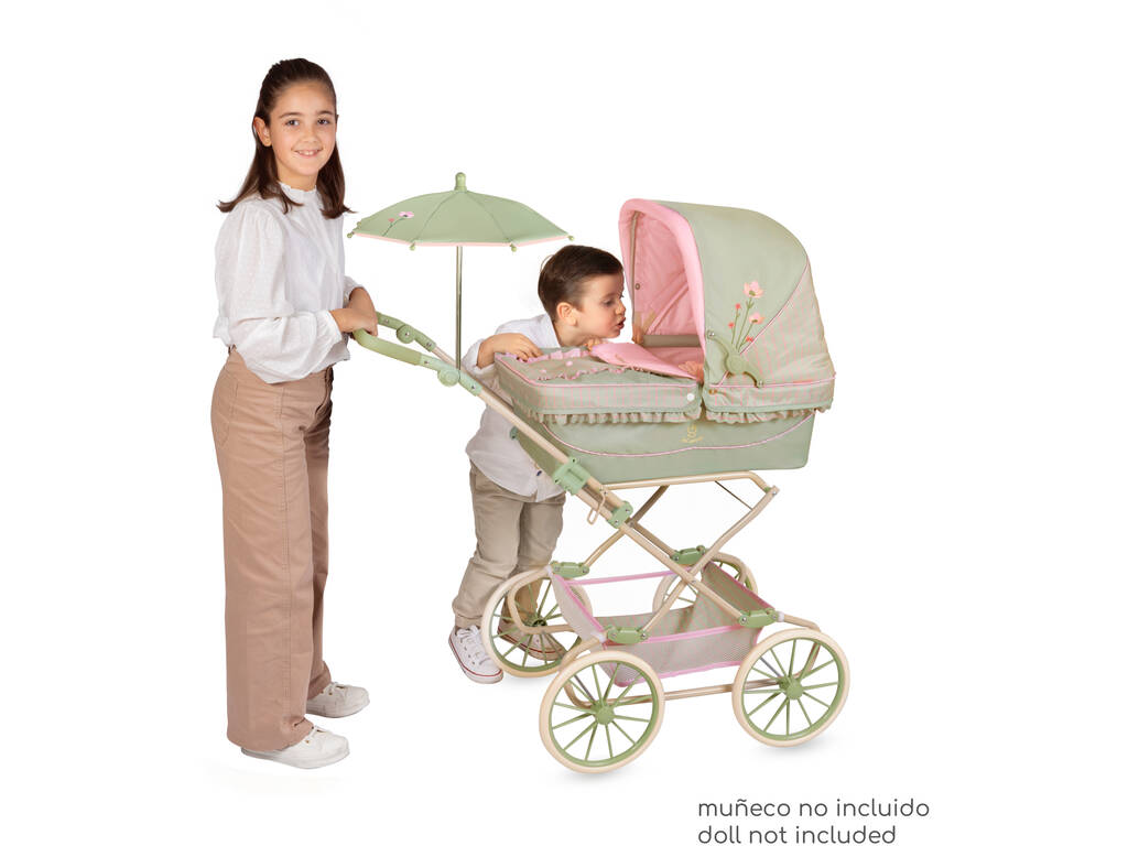 Carro de Muñecas Reborn Plegable Botanic con Bolso y Sombrilla