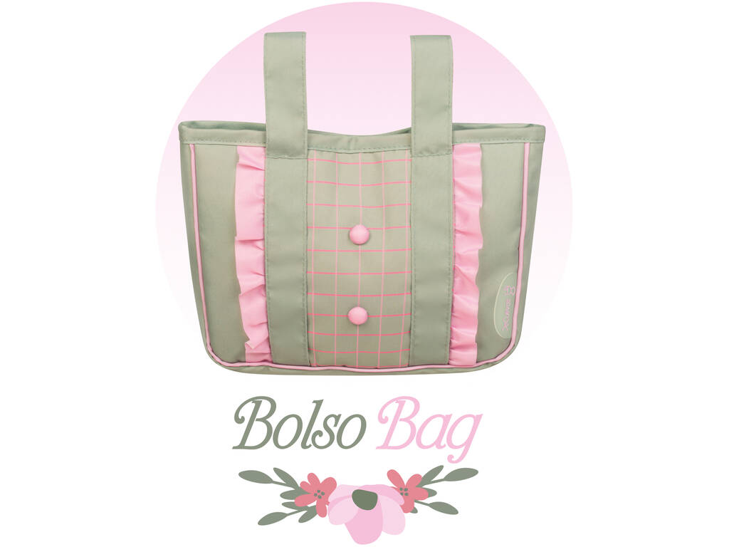 Carro de Muñecas Silla Gemelar Plegable Botanic con Bolso