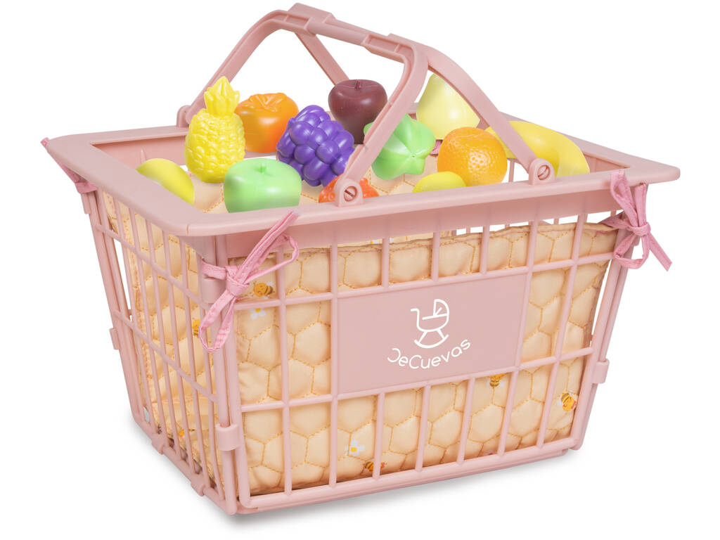 Chariot de courses Honey avec panier et 12 fruits