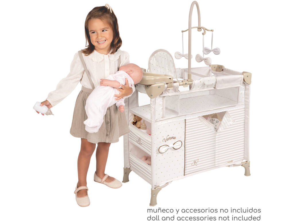 Armario Cambiador Plegable Verona para Muñecas con Accesorios