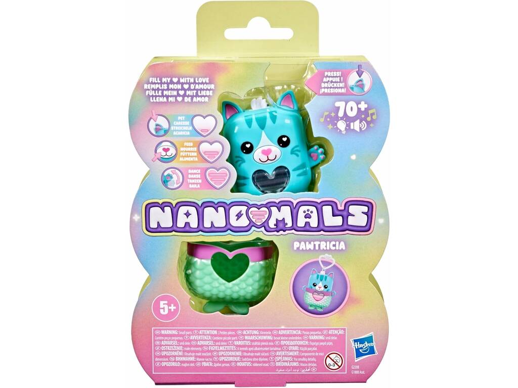 Nano-Mals Mascota Interactiva Llavero con Luz y Sonidos